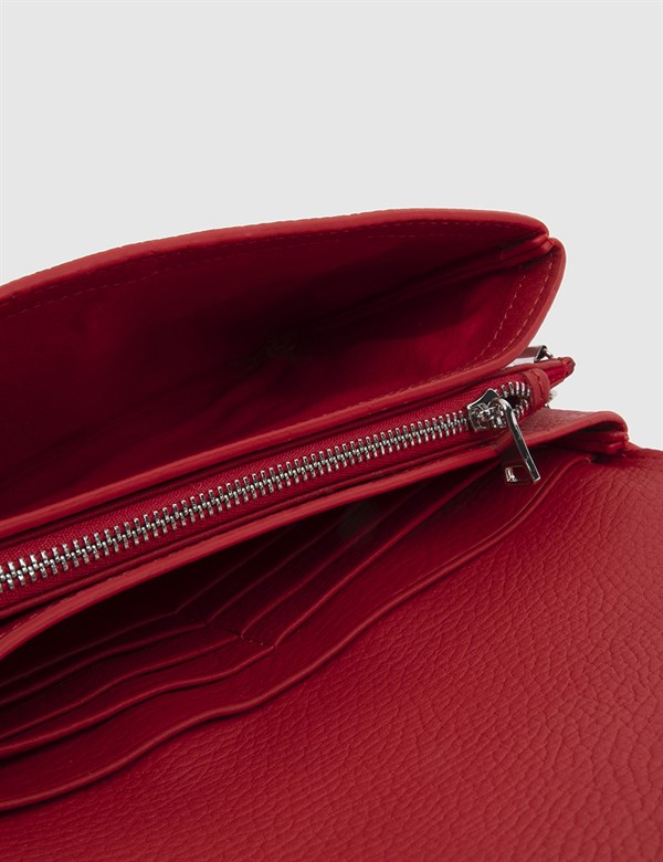 Risor Red Floater Leather Women's Shoulder Bag