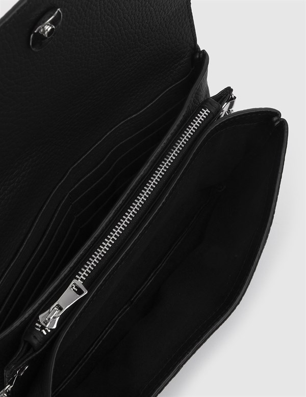 Risor Black Floater Leather Women's Shoulder Bag