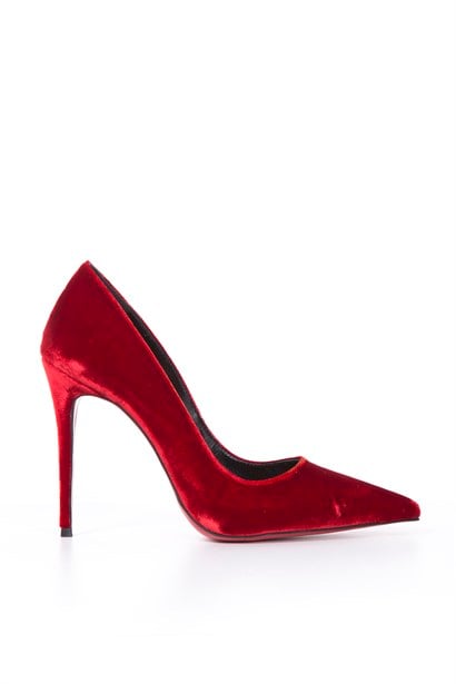 Rocio 1039 Stiletto Kırmızı Kadife
