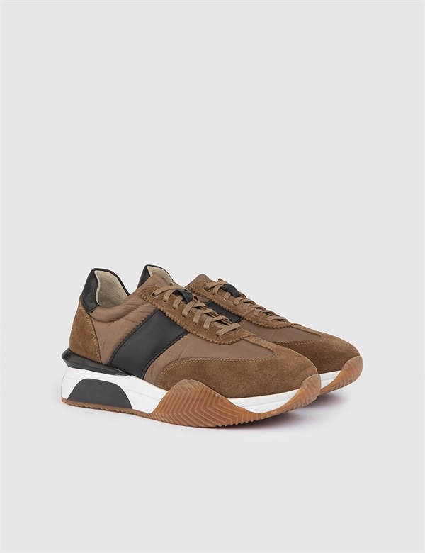 Roni Saddle Brown Suede Leather Men's Sneaker