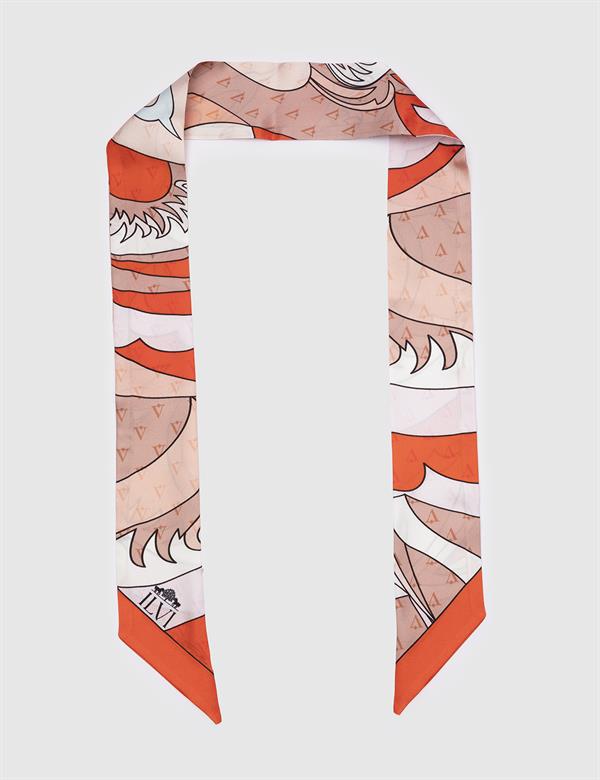 Rozalin Orange Silk Twill Women's Foulard