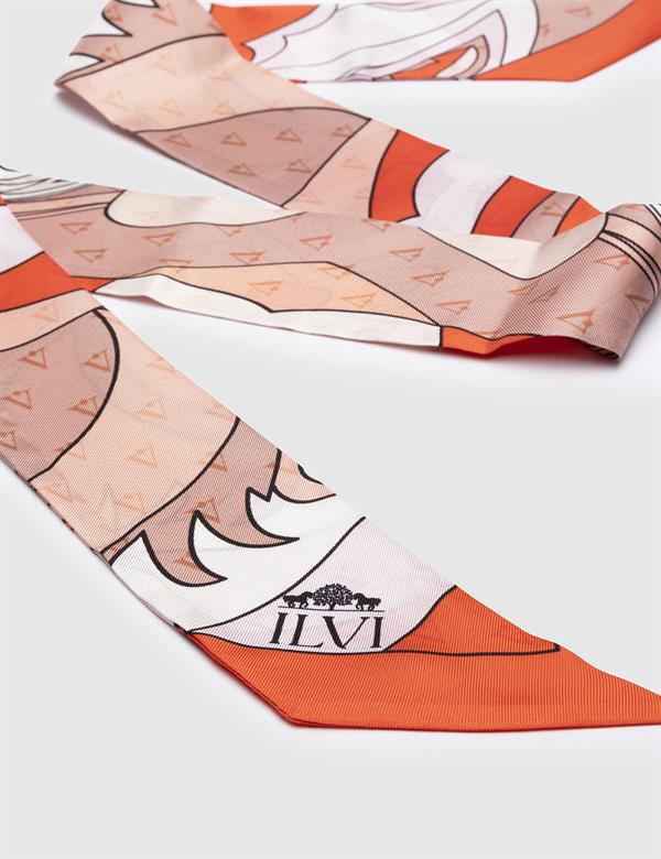 Rozalin Orange Silk Twill Women's Foulard