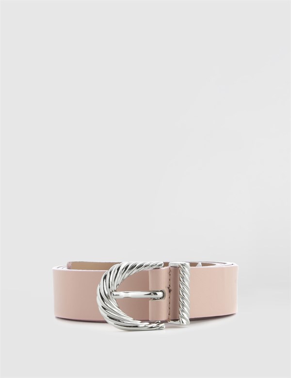 Sandy Powder Pink Leather Women's Belt
