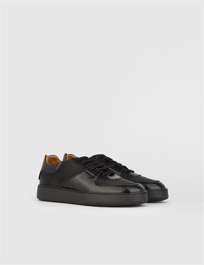 Santorini Black Florentic Leather Men's Sneaker