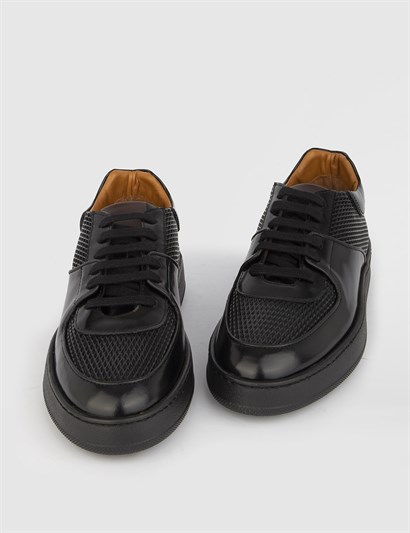 Santorini Black Florentic Leather Men's Sneaker