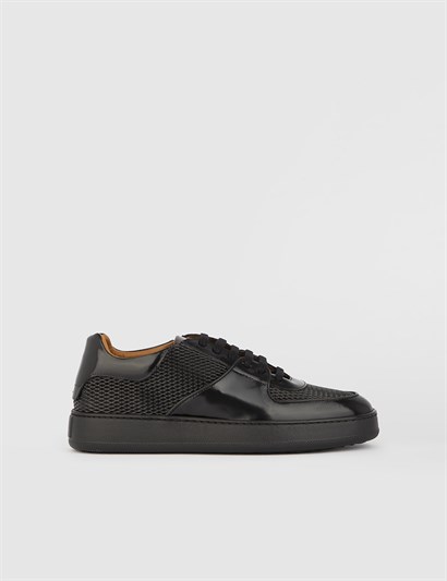 Santorini Black Florentic Leather Men's Sneaker
