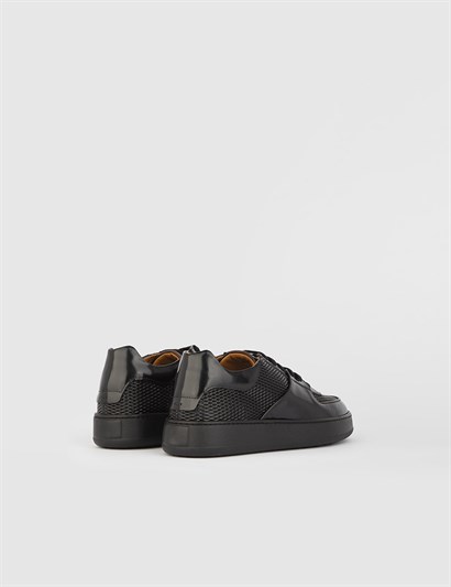 Santorini Black Florentic Leather Men's Sneaker