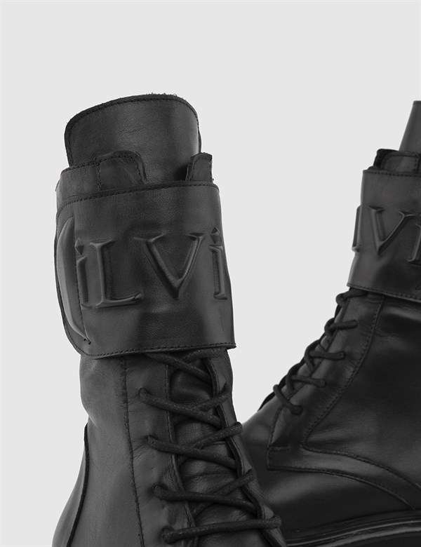Scott Black Leather Women's Boot