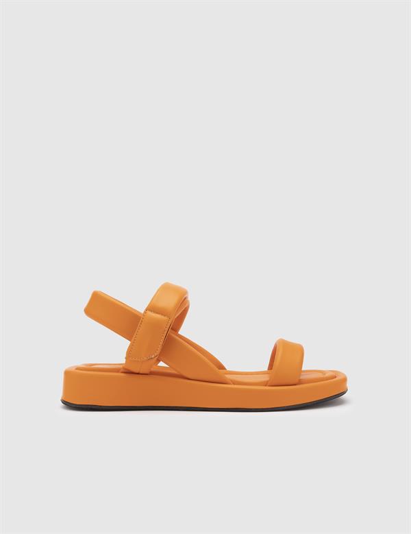 Serata Orange Leather Women's Sandal