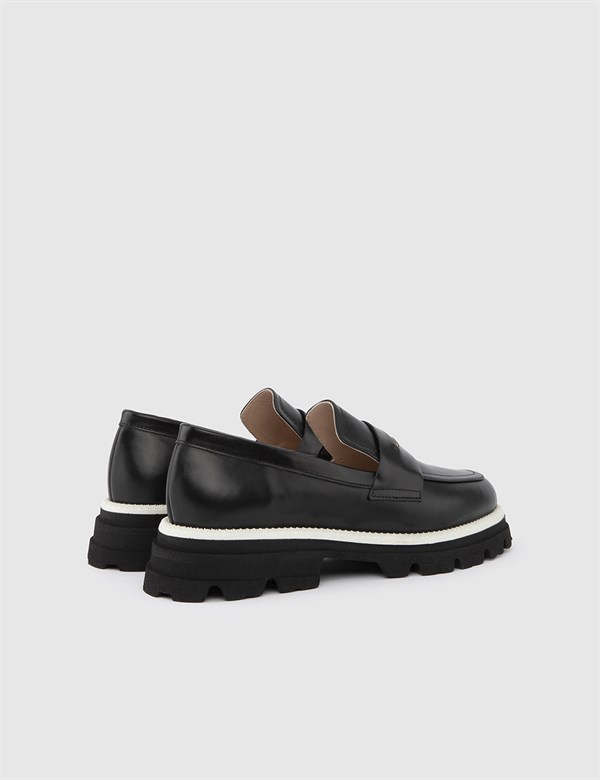 Seremban Black Leather Women's Moccasin