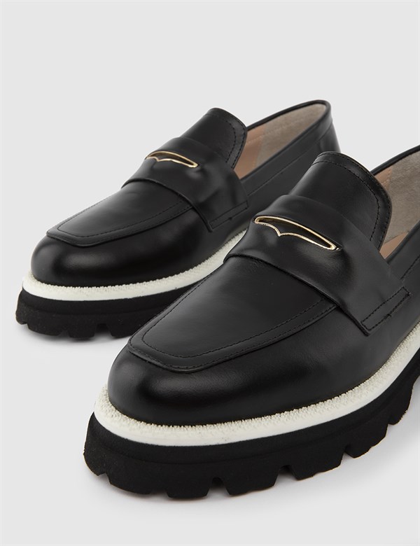 Seremban Black Leather Women's Moccasin