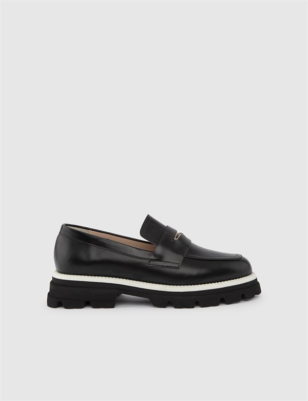 Seremban Black Leather Women's Moccasin