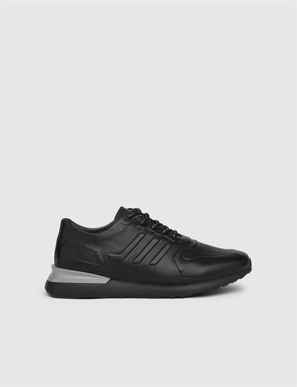 Simen Black Leather Men's Sneaker