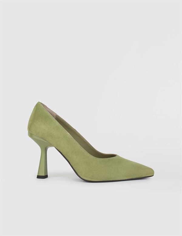 Solin Olive Green Suede Women's Stiletto