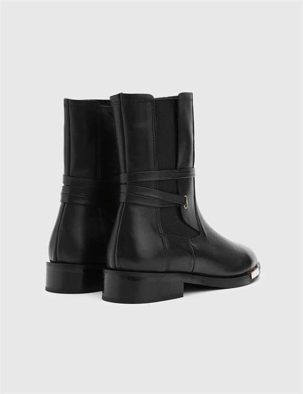 Steady Black Leather Women's Boot