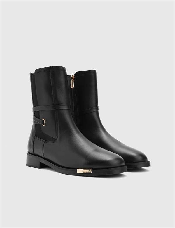 Steady Black Leather Women's Boot