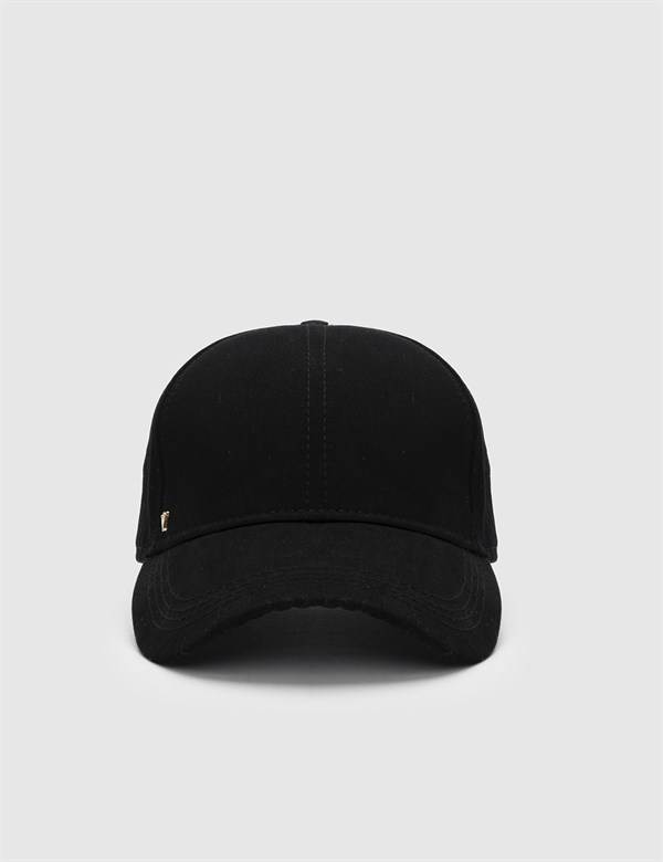 Stian Black Gabardine Unisex Hat