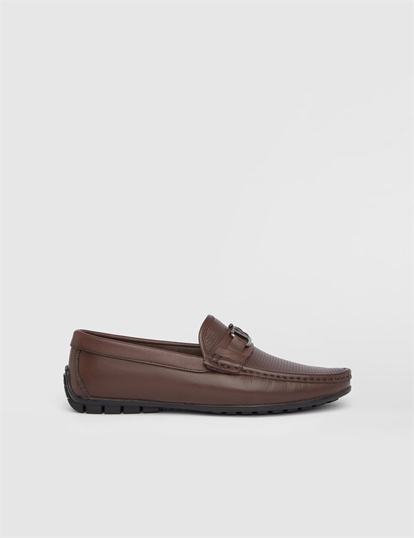 Struer Antique Brown Leather Men's Moccasin