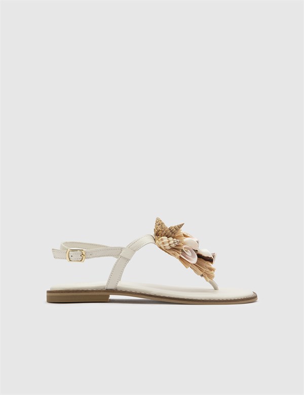 Svein Beige Leather Women's Sandal