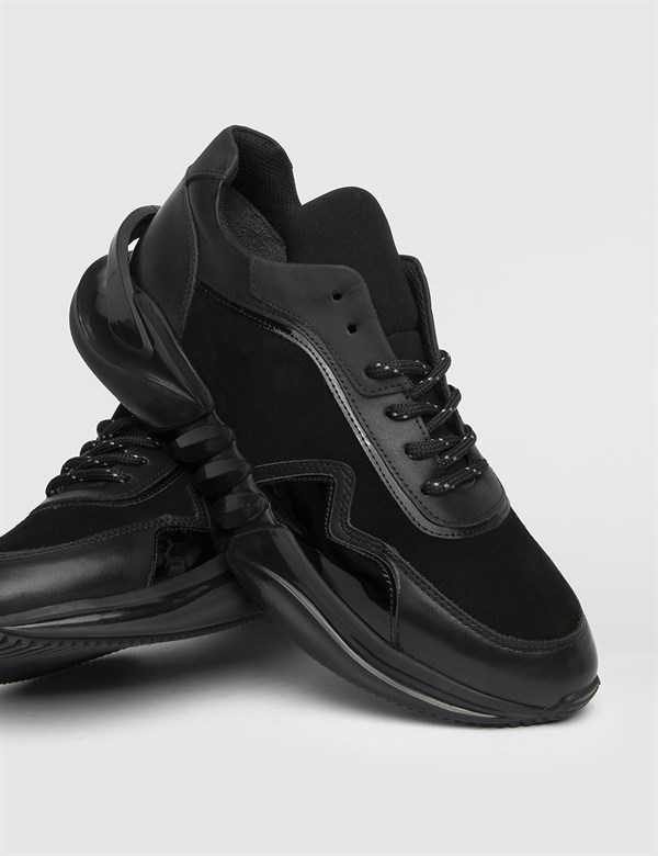 Swansea Antique Black Leather-Black Suede Men's Sneaker