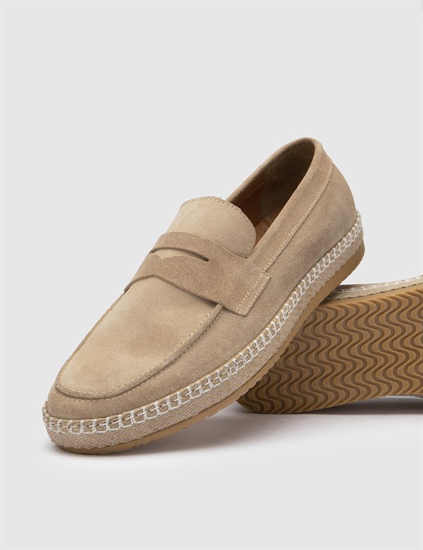 Synne Beige Suede Leather Men's Daily Shoe