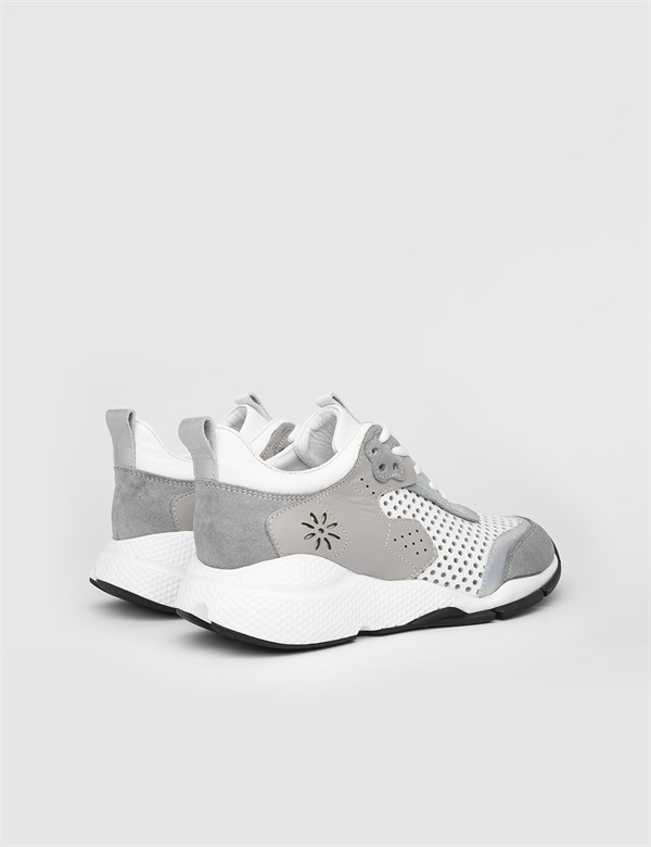 Taro Grey Suede-White Leather Women's Sneaker