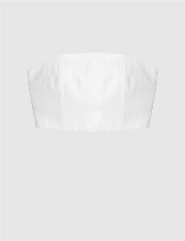 Teah Cream Women's Linen Bustier