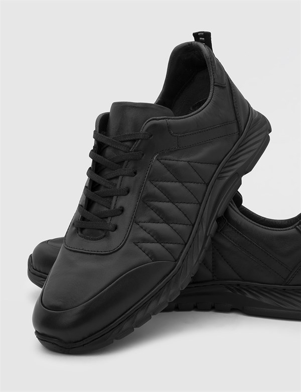 Tilia Hakiki Napa Deri Erkek Siyah Spor Ayakkabı