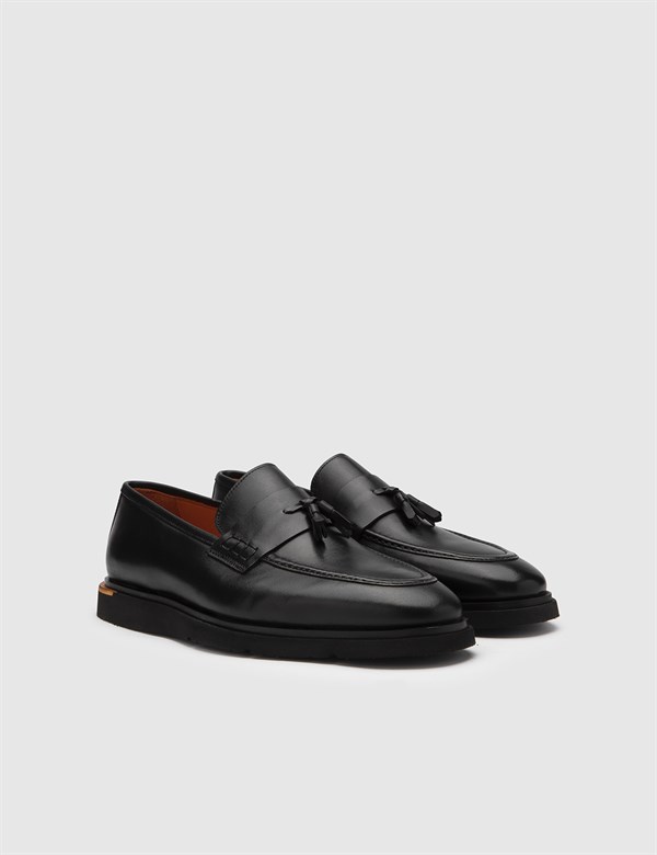 Tiril Black Leather Men's Daily Shoe