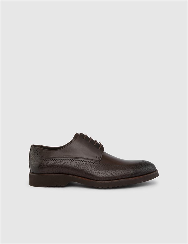 Titulus Dark Brown Printed Leather Men's Daily Shoe