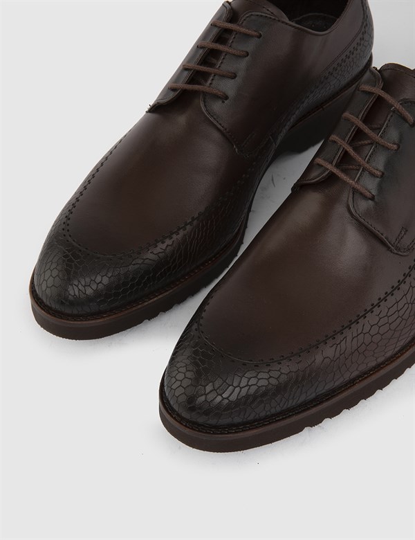 Titulus Dark Brown Printed Leather Men's Daily Shoe
