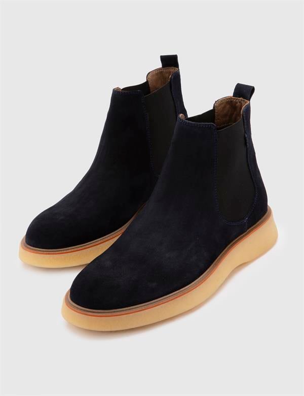 Tobias Navy Blue Suede Leather Men's Boot