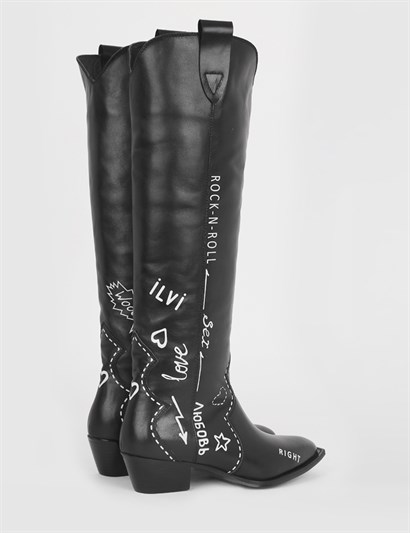 Toca Black Leather Women's High Boot