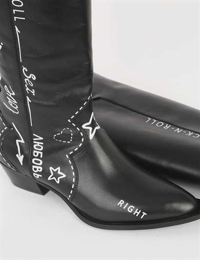 Toca Black Leather Women's High Boot