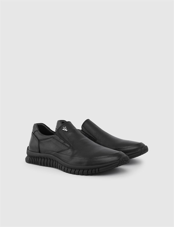 Tulca Black Leather Men's Daily Shoe