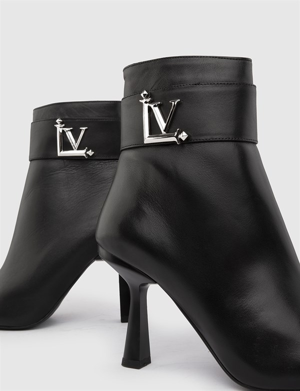 Vargas Black Leather Women's Heeled Boot