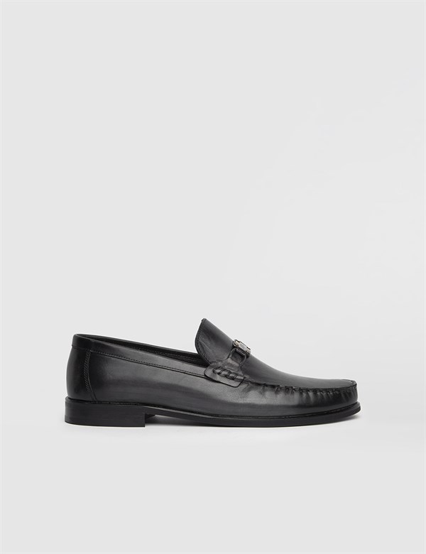 Varius Grey Leather Men's Moccasin