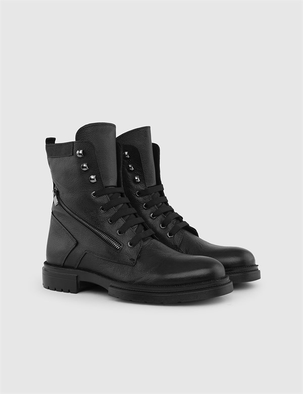 Vicente Black Floater Leather Men's Boot