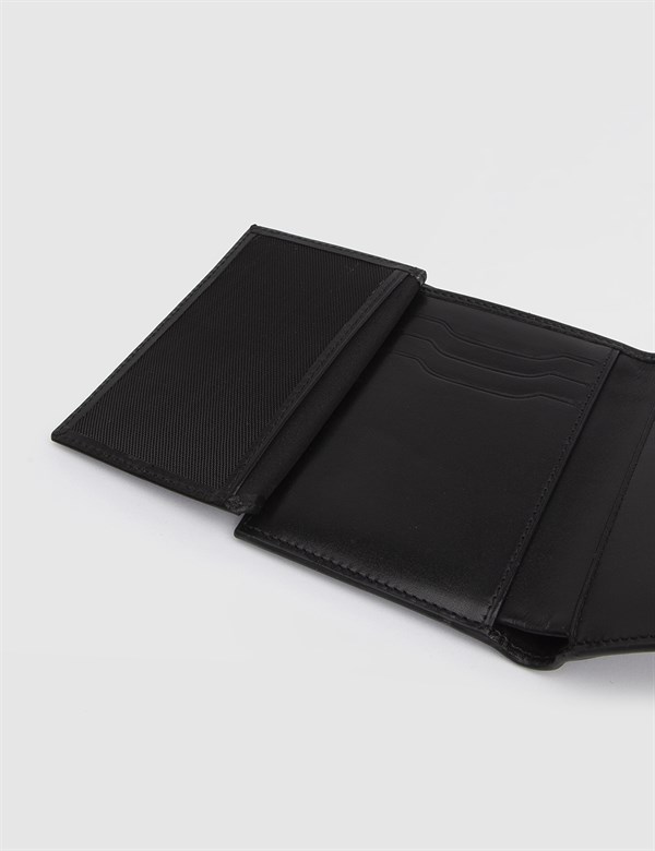 Vievis Black-Blue Leather Men's Wallet