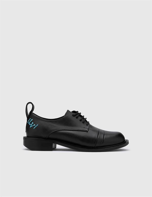 Vina Black Leather Women's Oxford