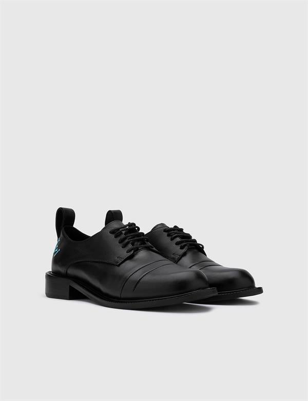 Vina Black Leather Women's Oxford