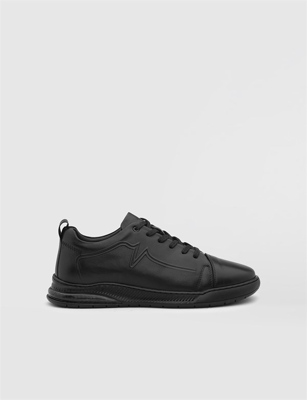 Vinca Antique Black Leather Men's Sneaker