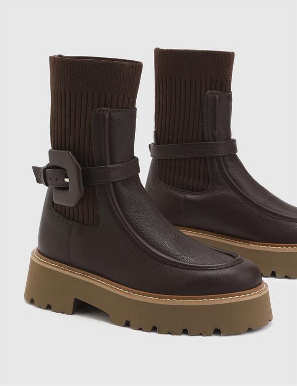 Wallace Brown Leather Women's Boot