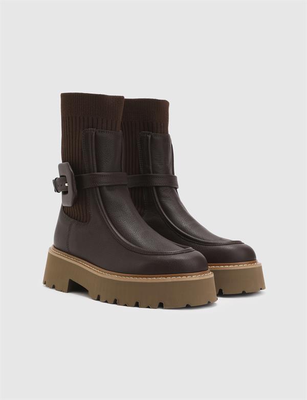 Wallace Brown Leather Women's Boot
