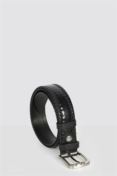 Walt Men's Belt Black Patent Leather