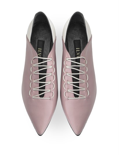 Wella Women's Moccasin Powder Pink-White Leather