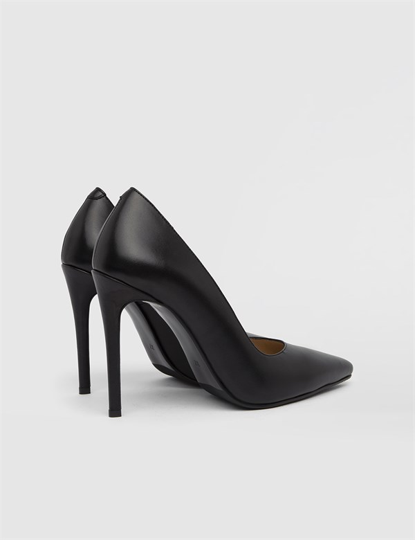 Young Black Leather Women's Stiletto