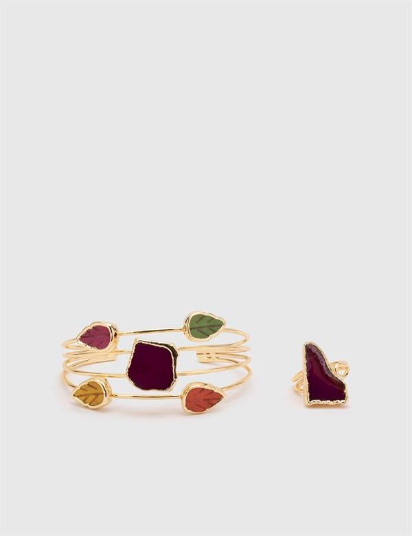 Zaan Red Natural Stone Women's Bracelet