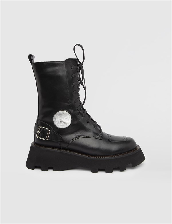 Zarka Black Leather Women's Boot
