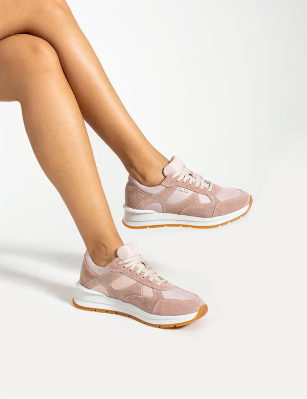 Tiina Powder Pink Suede-Powder Pink Leather Women's Sneaker